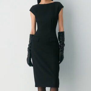 Aritzia Babaton Pedestal Dress - Black, NWT